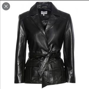 Ganni Women's Black Passion Leather Wrap Jacket